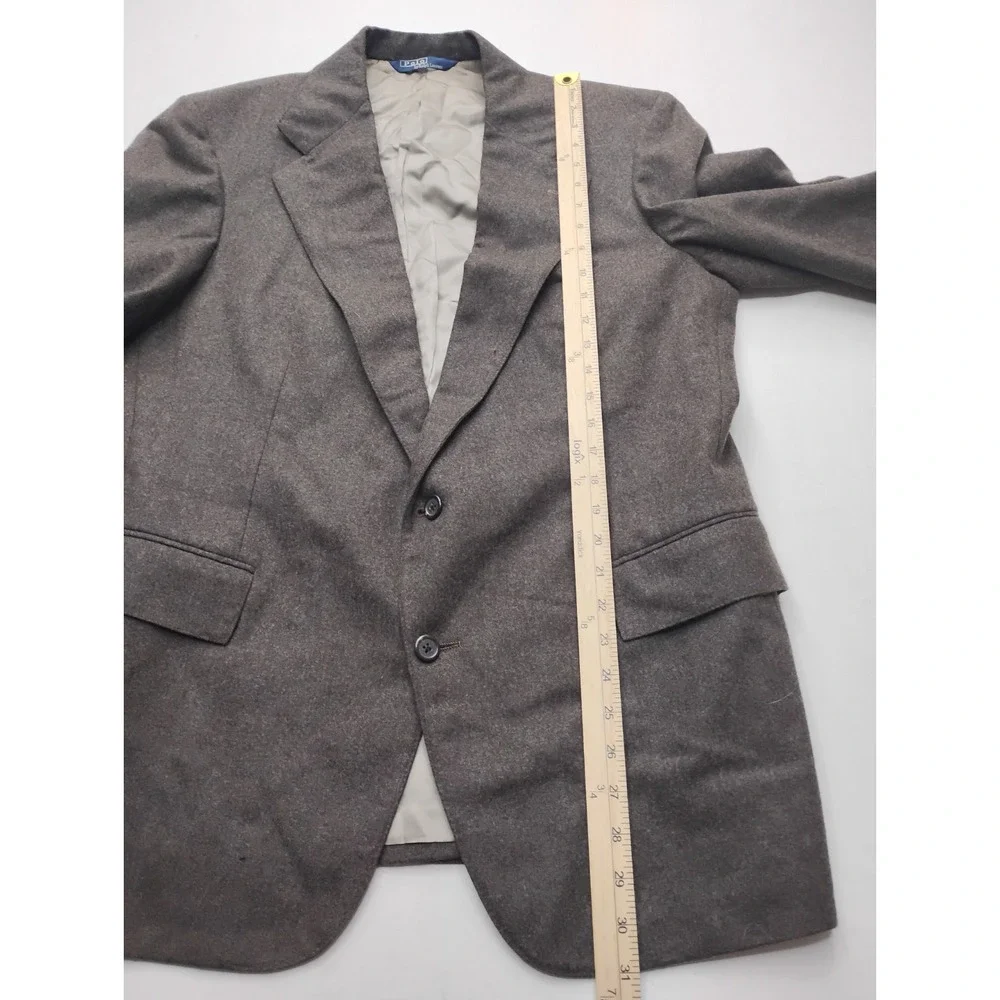 Polo Ralph Lauren Wool Blazer 44R Union Made In USA Brown Vintage